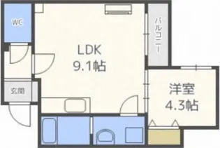 ぴりか北大前【3階】の間取り