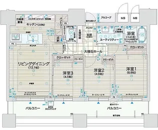 グラファーレ学園前ステーションサイド【1202号室】の間取り