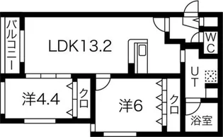 ヴォヤージュ円山【4階】の間取り