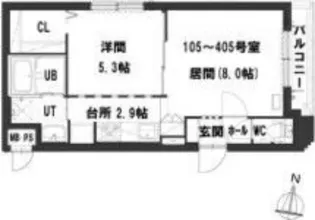グランメールセンチュリーN21【4階】の間取り