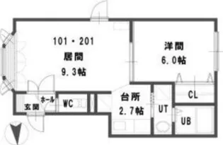 ルミエールみかみ【2階】の間取り