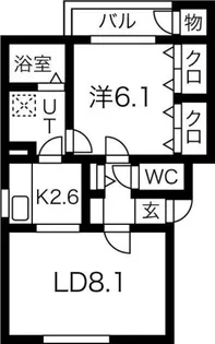 グリーンコースト麻生【A101号室】の間取り