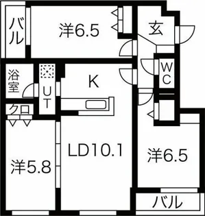 メニーズコート北園プレミア【103号室】の間取り