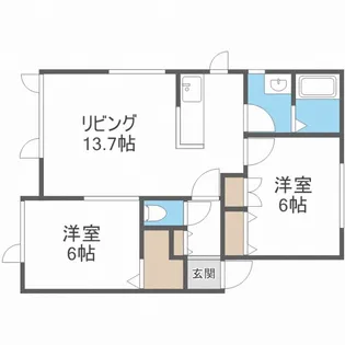 ライフゾーン新琴似【1階】の間取り