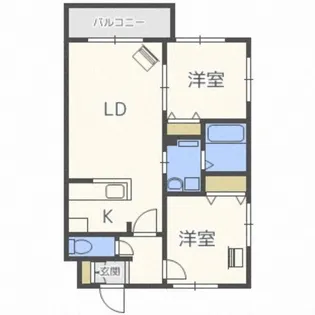 グランディールN21West【3階】の間取り