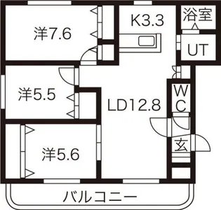 バーリントンコートII【1階】の間取り