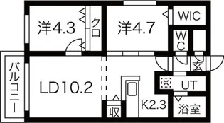 レジーナN22【5階】の間取り