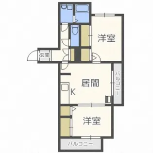 カーム北6条【4階】の間取り