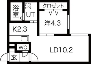 Gracias北12条【4階】の間取り
