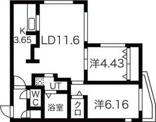 シンシア北8条【3階】の間取り