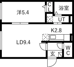 ライトベル新琴似【106号室】の間取り