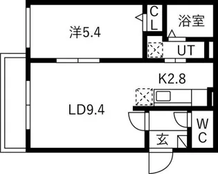 ライトベル新琴似【206号室】の間取り