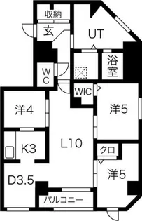 フランセレジデンシア スイート南麻生【6階】の間取り