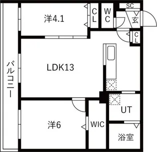 CONSOLATA東区役所前【3階】の間取り