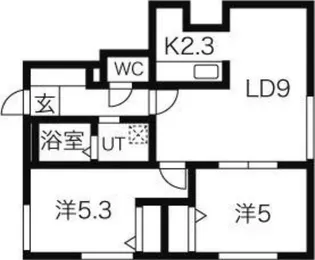 クレセリア新川【1階】の間取り