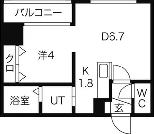 レジデンスタワー札幌【13階】の間取り