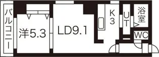 Space北3条【9階】の間取り