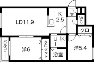 gran feliz N19(グランフェリスN19)【2階】の間取り