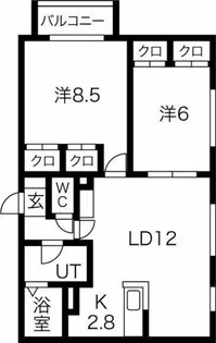 シルキー篠路【3階】の間取り