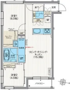 エフュート北19条【305号室】の間取り