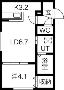 アルーア北大前【3階】の間取り