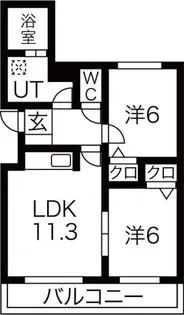 パープルサイド【202号室】の間取り