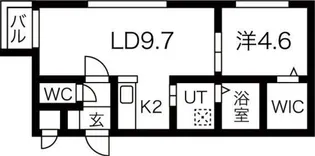 レジーナ南4条【4階】の間取り
