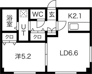 クレアトゥール麻生【202号室】の間取り