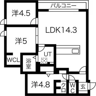 サンスクリットレジデンス北大前【7階】の間取り