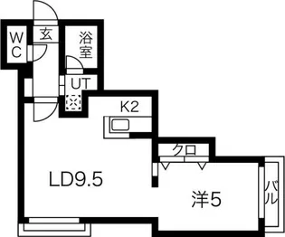フォンテーヌ麻生【1階】の間取り