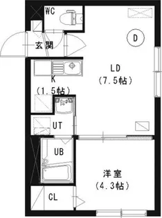 シティレジデンス北34条【1階】の間取り