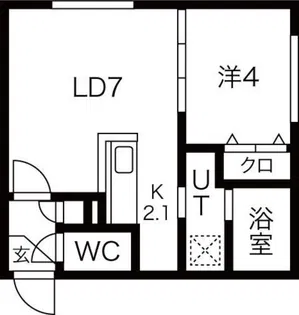 Deux Noir(ドゥ・ノワール)【3階】の間取り