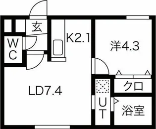 カレラ麻生【1階】の間取り