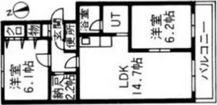 ルブランプルミエ【4階】の間取り