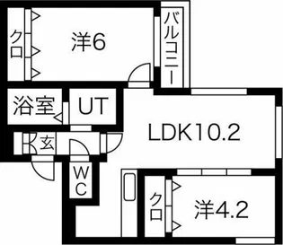 ネコオール麻生【2階】の間取り