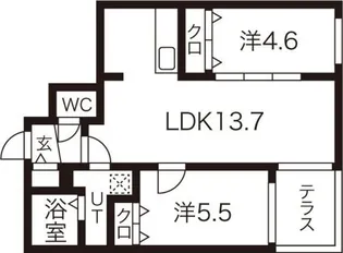 ブランシャールKT&Y麻生【1階】の間取り