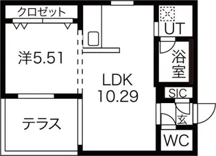 ストークト東区役所前【1階】の間取り