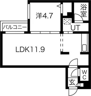 グランオルセー北大前【2階】の間取り