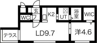 レジーナ南4条【1階】の間取り