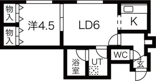 LEE SPACE新道東III【107号室】の間取り