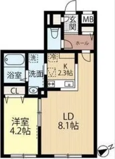WELINA ASABU (ウェリナアサブ)【4階】の間取り