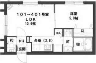 モンレーヴ元町 【1階】の間取り