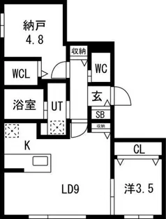 アルファグランデ麻生【1階】の間取り