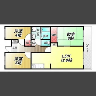 カサベルデ大正【2階】の間取り