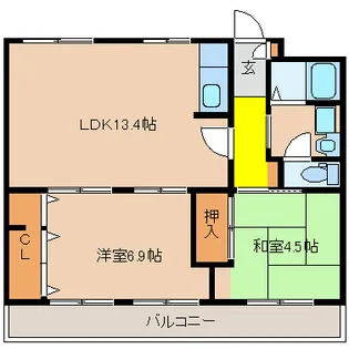 エルセレーノ志紀【4階】の間取り