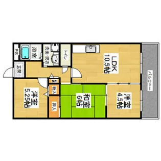 カーサフィオーレ壱番館【1階】の間取り