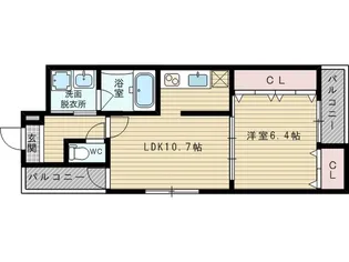 フジパレス瑞光2番館【1階】の間取り
