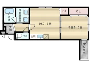 フジパレス下新庄1番館【1階】の間取り