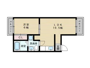 カテナ豊里【1階】の間取り