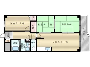 サンライズ御瑞宝1【9階】の間取り
